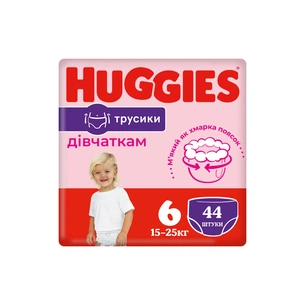 Підгузки Huggies Little Movers/Pants 6 (15-25 кг) для дівчинки 44 шт (5029053547664) зображення 1