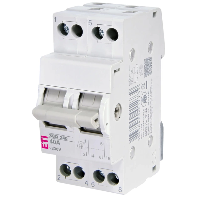 Перемикач трипозиційний ETI SSQ 240 "1-0-2", 2p 40A (2421425) - зображення 1