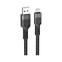 Дата кабель USB 2.0 AM to Micro 5P 1.2m 2.4A nylon aluminum U110 black HOCO (6931474770585) - зменшене зображення 2