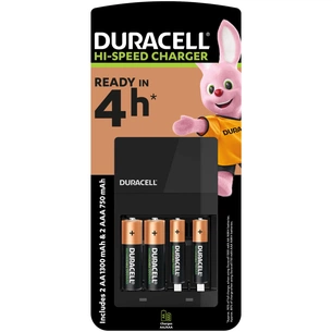 Зарядний пристрій для акумуляторів Duracell CEF14, 4 години, 1 шт. (Includes 2 AA1300mAh & 2 AAA750mAh) (5007497 / 5004990) изображение 1