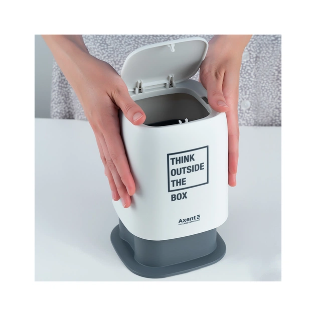 Кошик для паперів Axent Настільний контейнер для сміття, прямокутний, білий (2133-21-A) - picture 7
