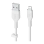 Дата кабель USB 2.0 AM to Lightning 1.0m SILICONE white Belkin (CAA008BT1MWH) - зменшене зображення 2