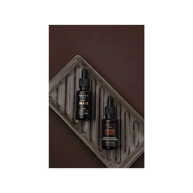 Сироватка для волосся Mayur Активатор росту бороди З ніацинамідом та арганою 30 мл (4820230953459) - picture 3