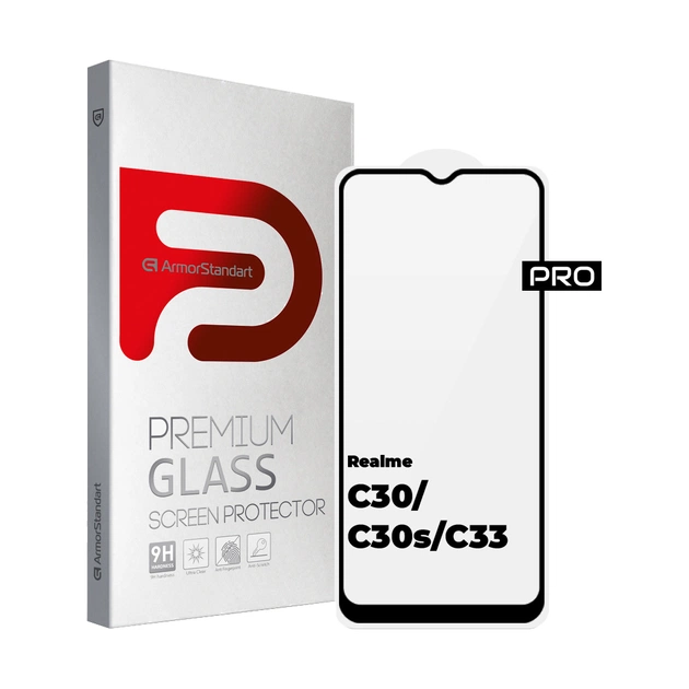 Скло захисне Armorstandart Pro Realme C30/C30s/C33 Black (ARM64728) - изображение 1