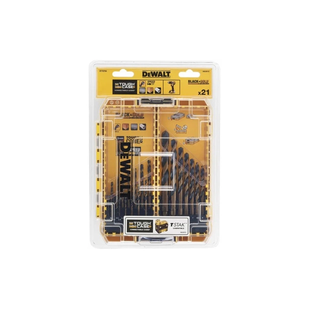 Набір свердл DeWALT по металу Black&Gold HSS-G, 21 шт, кейс ToughCase (DT70755) - picture 3