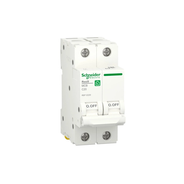 Автоматичний вимикач Schneider Electric RESI9 6kA 2P 20A C (R9F12220) - зображення 1