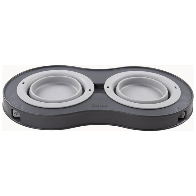 Посуд для собак Dexas Миска подвійна на складній підставці-велика 600 мл світло-сіра (0084297309039) - picture 5