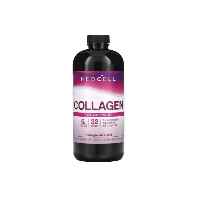Витаминно-минеральный комплекс Neocell Жидкий Коллаген типа 1 и 3, Вкус Граната, Collagen Type 1 & 3 Liquid, (NEL-13295) - изображение 1