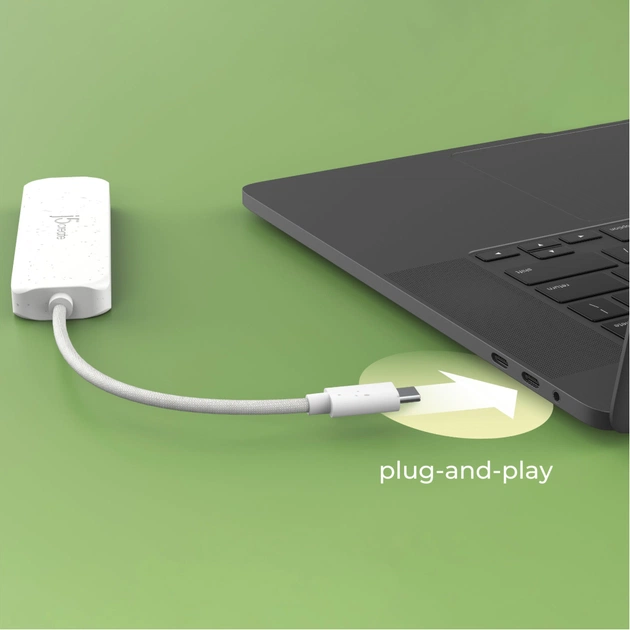 Концентратор J5create USB-C to 4xUSB-C 3.2 10Gbps white (JCH345EW-N) - picture 8