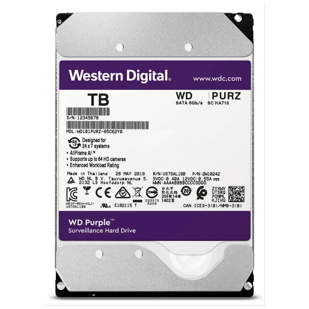 Жорсткий диск 3.5" 18TB WD (WD181PURZ) - изображение 1