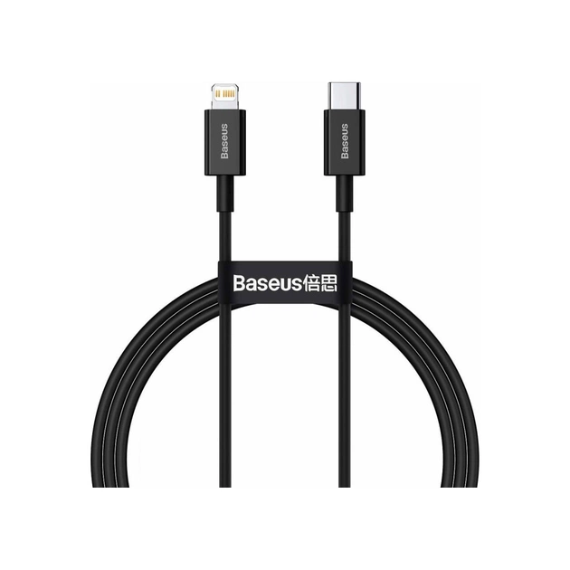 Дата кабель USB-C to Lightning 1.0m 20W Superior Series Black Baseus (CATLYS-A01) - изображение 1