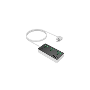 Сетевой фильтр питания HOCO AC7A 3 роз, 3 USB, USB-C, 17W, 1,5м, Black/White (HOCO AC7A/B) изображение 1
