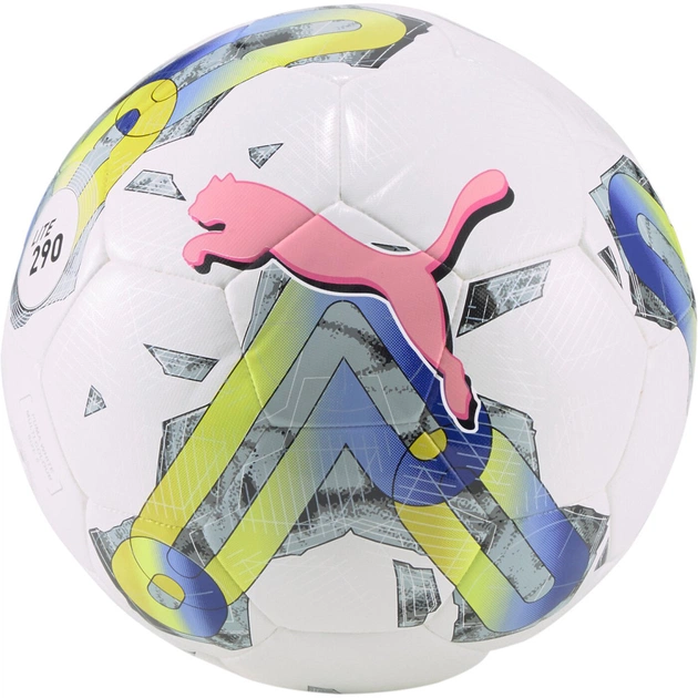 М'яч футбольний Puma Orbita 5 HYB Lite 290 Уні 4 Білий / Рожевий / Мультиколор (4065449743211) - изображение 1