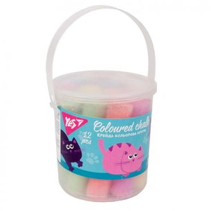 Крейда Yes кольорова Kittecon 12 шт, JUMBO, в вiдрi (400452) зображення 1
