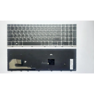 Клавіатура ноутбука HP EliteBook 850 G5, 755 G5, ZBook 15u G5 чорна зі сріблястою рамкою та ТП (A46195) зображення 1