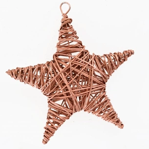 Ялинкова іграшка YES! Fun Зірка ротангова мідна, 15 см (973298) зображення 1