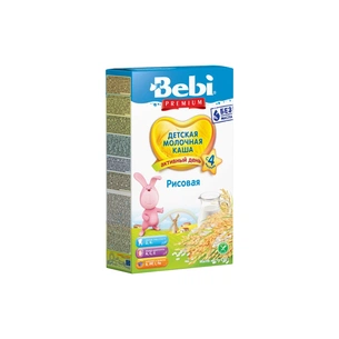 Дитяча каша Bebi Premium молочна рисова +4 міс. 250 г (3838600217460) зображення 1