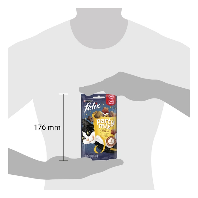 Ласощі для котів Purina Felix Party Mix Ориджинал Мікс з куркою, печінкою та індичкою 60 г (7613287631459) - picture 3