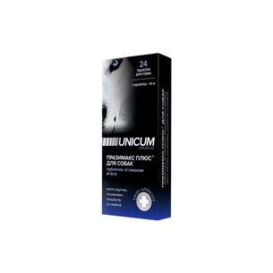 Таблетки для тварин Unicum Premium Празимакс Плюс проти гельмінтів для собак 24 шт. (4820150204570) зображення 1