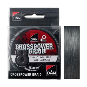Шнур DAM CROSSPOWER 8-BRAID 110м 0,20мм 12,6кг/28Lb (dark grey) (60081) зображення 1