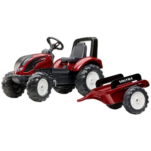 Веломобіль Falk Valtra S4 трактор на педалях з причепом Червоний (4000AB) зображення 1