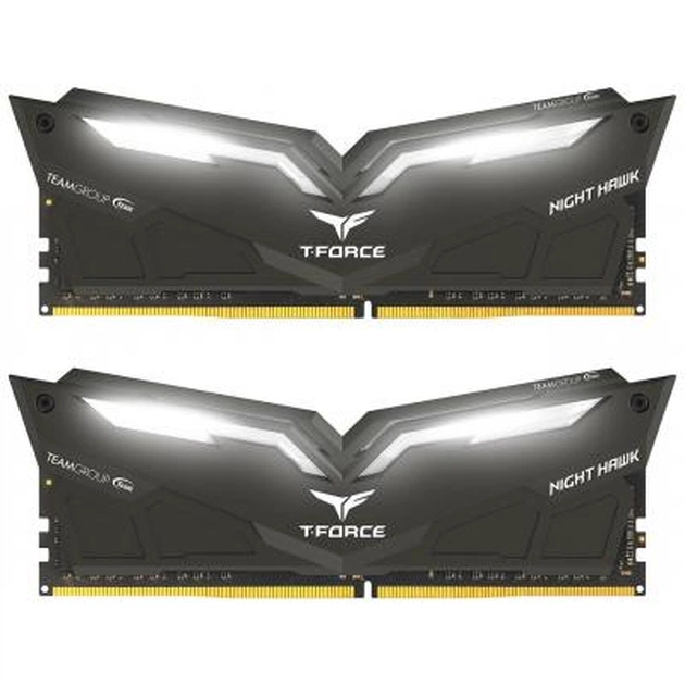 Модуль пам'яті для комп'ютера DDR4 16GB (2x8GB) 3200 MHz T-Force Night Hawk Black/White Team (THWD416G3200HC16CDC01) - изображение 1