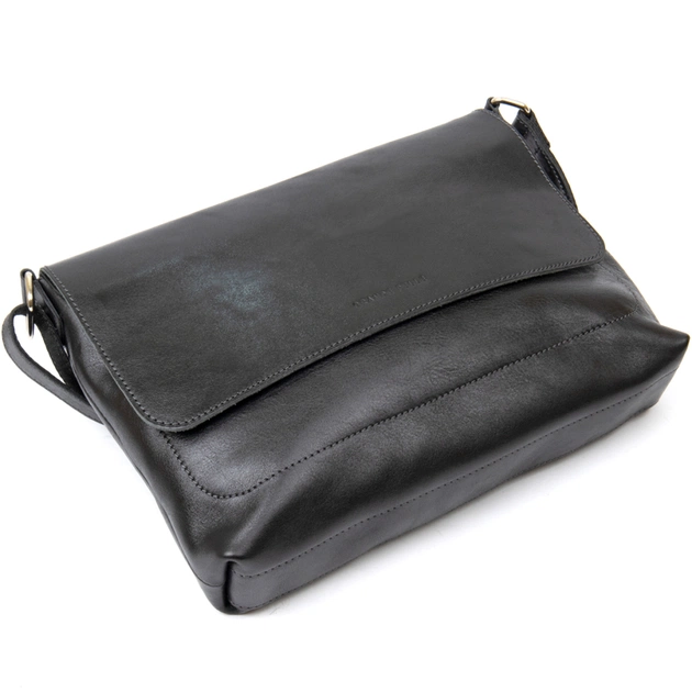 Сумка Grande Pelle Шкіряна чоловіча Чорна (11429) - зображення 2