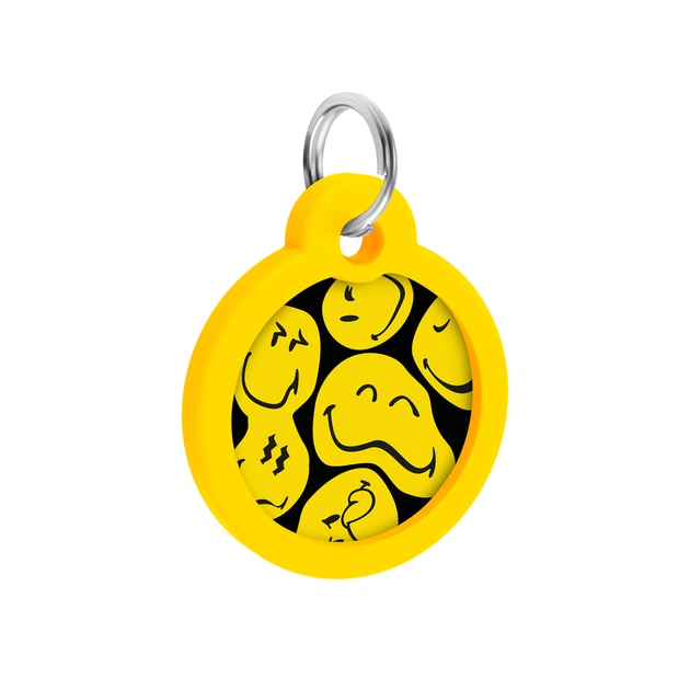 Адресник для тварин WAUDOG Smart ID з QR паспортом "Смайли на чорному", коло 30 мм (230-0181) - picture 4