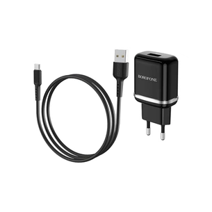 Зарядний пристрій BOROFONE BA36A High speed single port QC3.0 charger set(Type-C) Black (BA36ACB) зображення 1