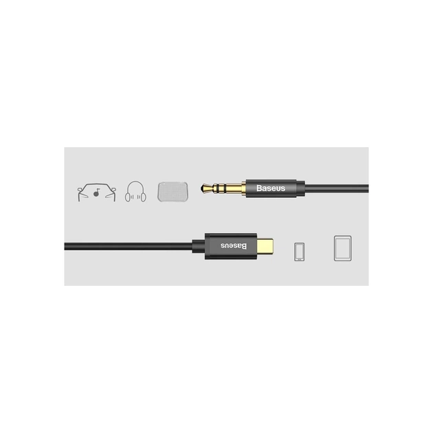 Кабель мультимедійний USB-C to 3.5mm M 1.2m black Baseus (CAM01-01) - зображення 9
