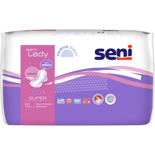 Урологічні прокладки Seni Lady Super 15 шт. (5900516690434) - зображення 1
