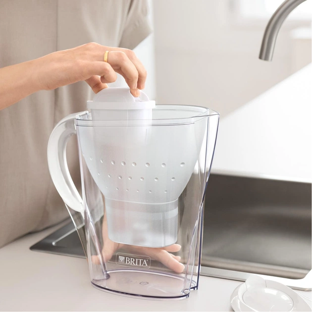 Фільтр-глечик Brita Marella Memo MXPro 2.4л (1.4л води) з фільтр-картриджем 3шт, білий (1052791) - picture 4