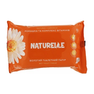Туалетний папір Naturelle вологий Ромашка та комплекс вітамінів 50 шт. (4820207591066) зображення 1