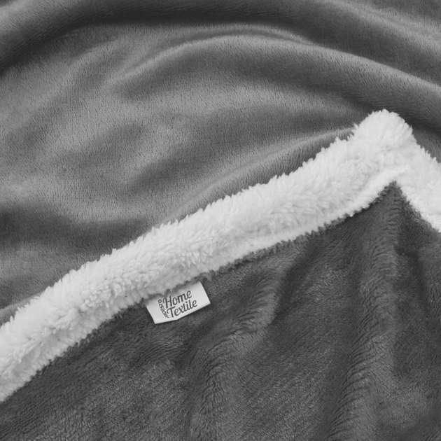 Плед Ardesto Sherpa 100% полиэстер, серый 160х200 см (ART0203SH) - изображение 6