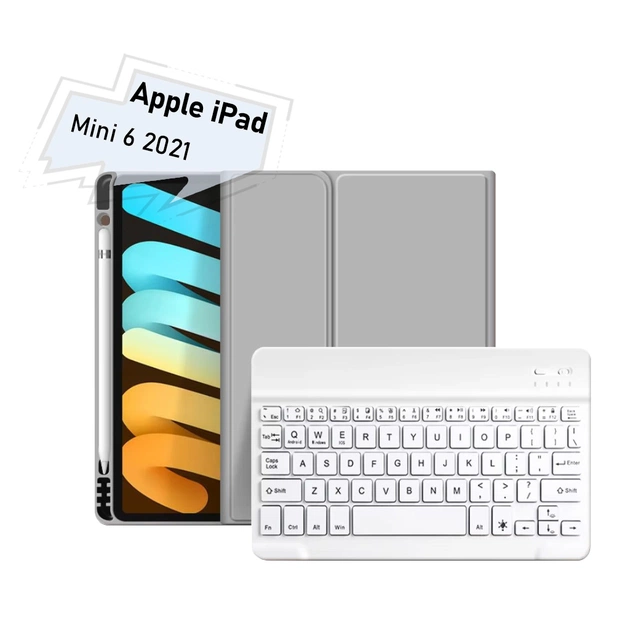 Чехол для планшета BeCover with keyboard Apple iPad Mini 6 2021 Gray (712988) - изображение 1