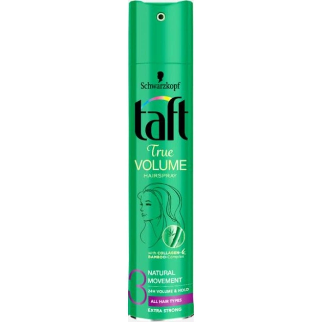 Лак для волосся Taft True Volume (фіксація 3) 250 мл (4015100201772) - зображення 1