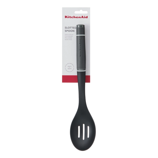Ложка кухарська KitchenAid Coreline для сервіровки з прорізами, 33,8 см, сіра (KAS004OHCGG) - picture 3