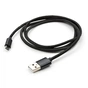 Дата кабель USB 2.0 AM to Micro 5P 1m nylon black Vinga (VCPDCMNB1BK) - уменьшенное изображение 5