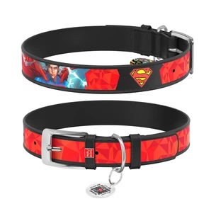 Нашийник для тварин WAUDOG Design з QR паспортом "Супермен 1" Ш 35 мм Д 46-59 см чорний (0035-1007-01) зображення 1