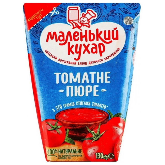 Соус Маленький кухар Томатне пюре 130 г (4820264290117) - зображення 1