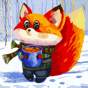 Картина по номерам Santi Лисеня з гарячим шоколадом 40*40 см ©irinika_art (954455) зображення 1