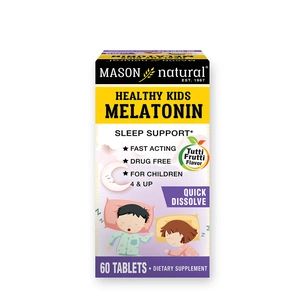 Амінокислота Mason Natural Дитячий Мелатонін, смак фруктів, Healthy Kids Melatonin, 60 таблеток (MAV18545) зображення 1