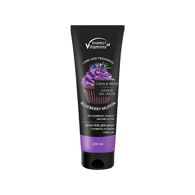 Гель для душу Energy of Vitamins Cream Shower Gel Blueberry Muffin 230 мл (4823080005491) - изображение 1