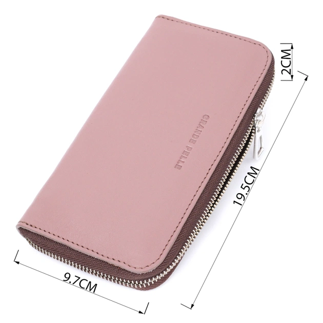 Портмоне Grande Pelle Из натуральной кожи Пудровое (16797) - изображение 3