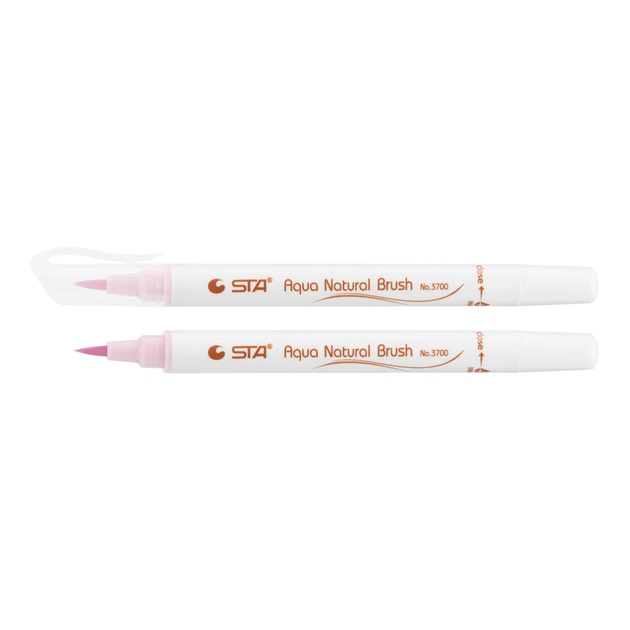 Художній маркер STA пензлик акварельний AQUA NATURAL BRUSH 3700, рожева пудра (STA3700-10) - зображення 1