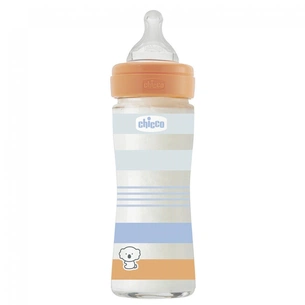 Пляшечка для годування Chicco Well-Being силікон. від 0 міс, швидкий потік, 240 мл (28721.21) зображення 1