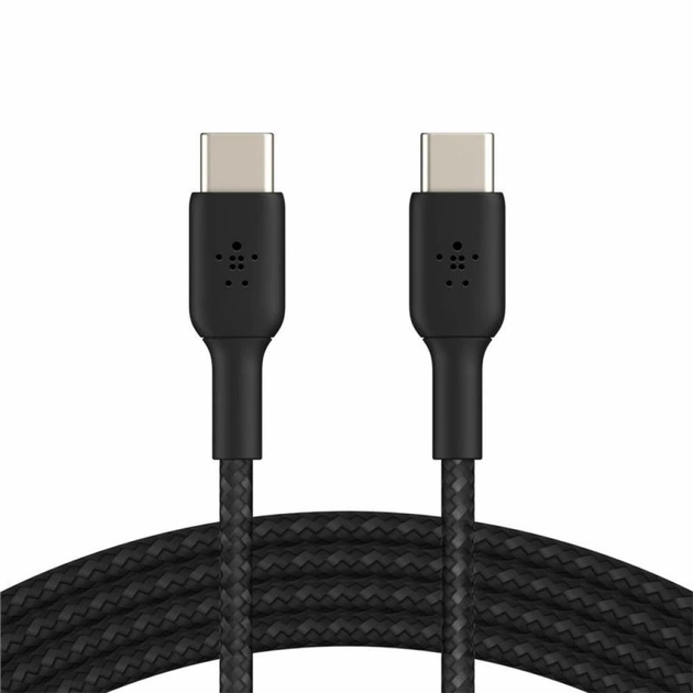 Дата кабель USB-C to USB-C 1.0m braided black Belkin (CAB004BT1MBK) - зображення 1