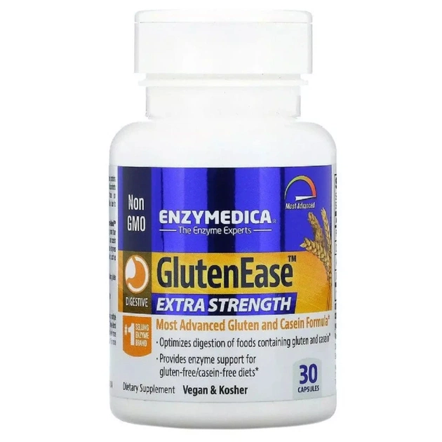 Пробіотики Enzymedica Ферменти для травлення глютена, GlutenEase, Extra Strength, 30 капсул (ENZ-12010) - изображение 1