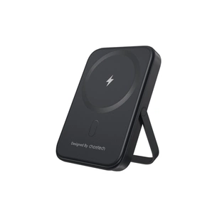 Батарея універсальна Choetech Magnetic Wireless 5000mAh 20W, PD, Qi-15W, USB-C In/Out, with holder, Black (B742-CCBK) зображення 1