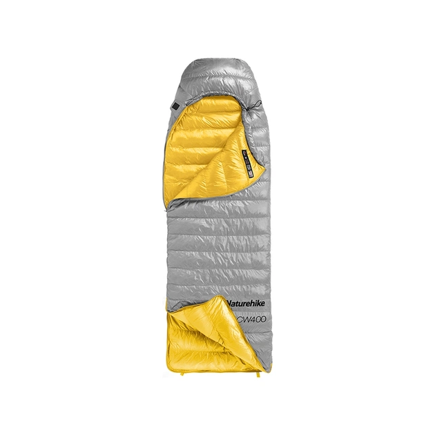 Спальний мішок Naturehike CW400 NH18C400-D, p-р L, жовто-сірий (6976507666848) - зображення 1